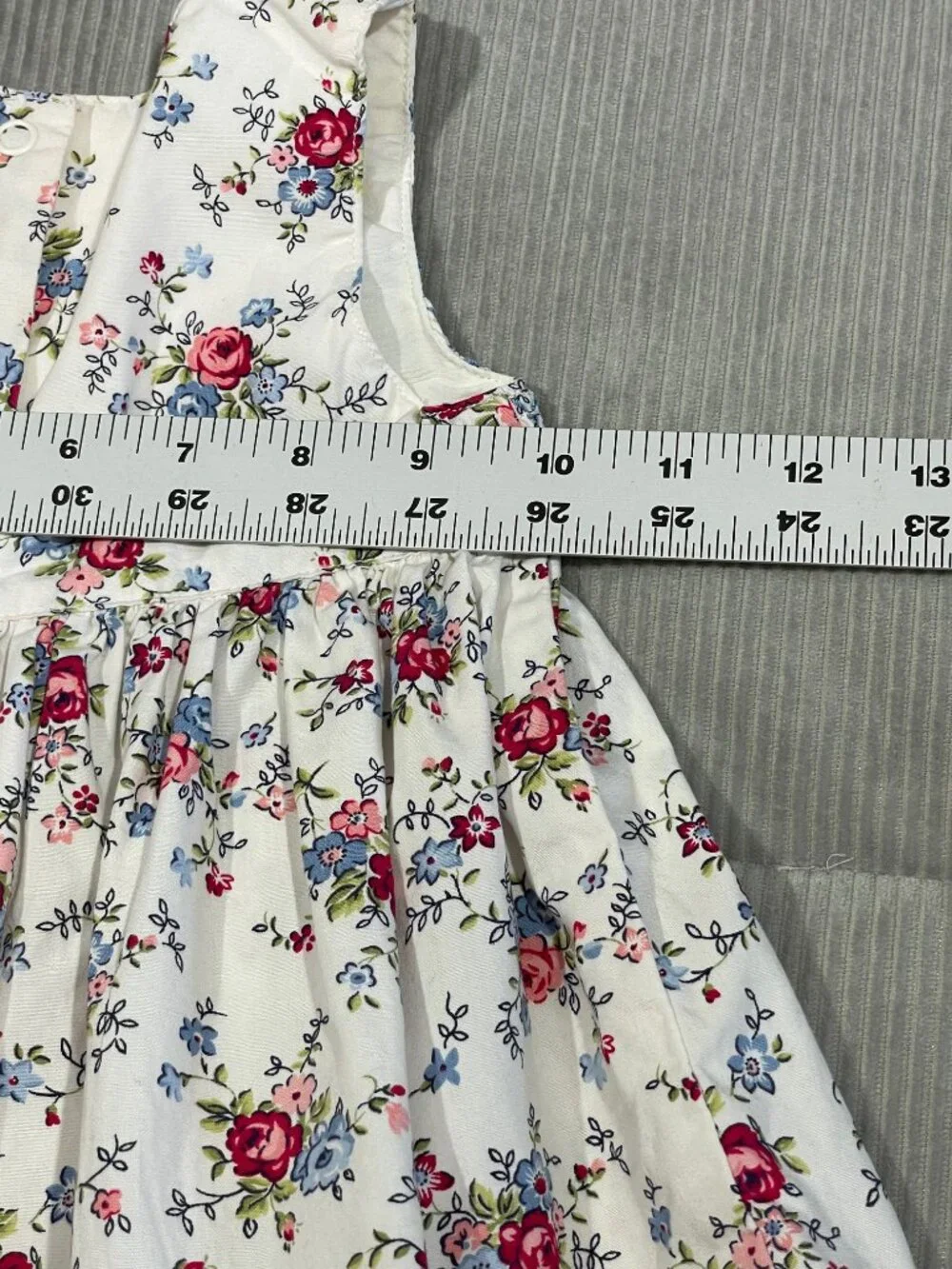 Vintage 2002 Gymboree Baby Girl Smocked Floral Cotton Dress 3-6 Months